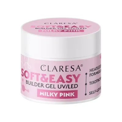 CLARESA SOFT & EASY ŻEL BUDUJĄCY UV/LED MILKY PINK 45G