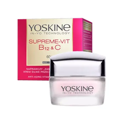 YOSKINE SUPREME-VIT B12 + C NAPRAWCZY KREM PRZECIWZMARSZCZKOWY NA NOC 60+ 50ML