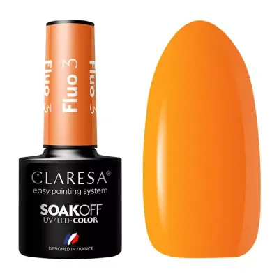 CLARESA SOAK OFF LAKIER HYBRYDOWY FLUO 3 5ML