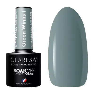 CLARESA SOAK OFF LAKIER HYBRYDOWY GREEN WINKS 1 5G