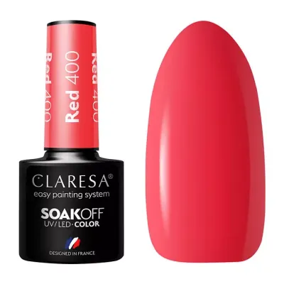 CLARESA SOAK OFF LAKIER HYBRYDOWY RED 400 5ML