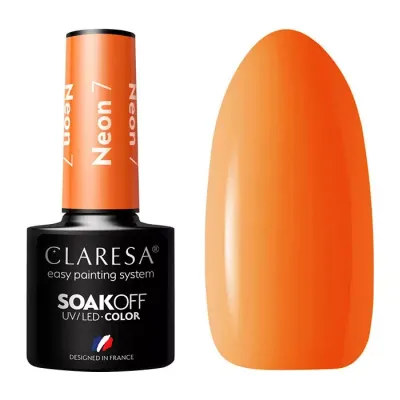 CLARESA SOAK OFF LAKIER HYBRYDOWY NEON 7 5ML