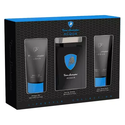 TONINO LAMBORGHINI ACQUA WODA TOALETOWA 125ML + ŻEL POD PRYSZNIC 100ML + BALSAM PO GOLENIU 100ML