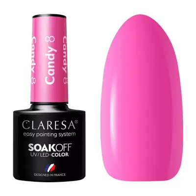 CLARESA SOAK OFF LAKIER HYBRYDOWY CANDY 8 5ML