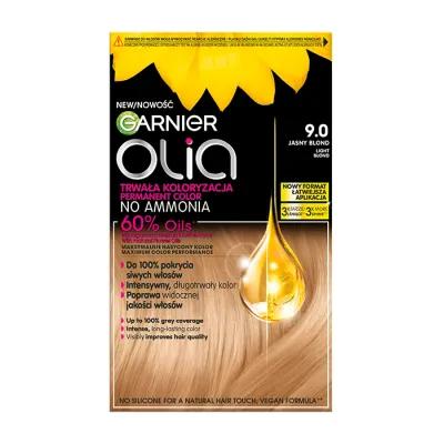 GARNIER OLIA TRWAŁA FARBA DO WŁOSÓW BEZ AMONIAKU 9.0 JASNY BLOND