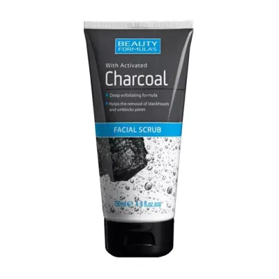 BEAUTY FORMULAS CHARCOAL FACIAL SCRUB PEELING DO TWARZY Z AKTYWNYM WĘGLEM 150ML