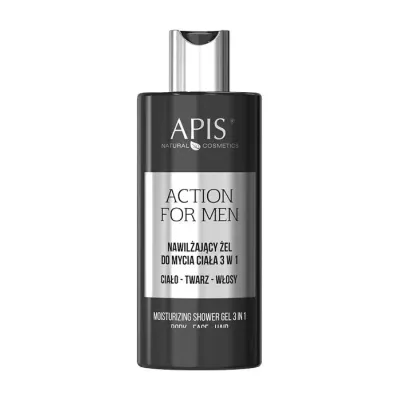 APIS ACTION FOR MEN NAWILŻAJĄCY ŻEL DO MYCIA CIAŁA 3 W 1 300ML