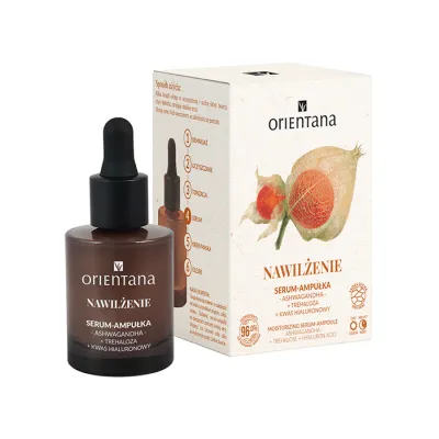 Orientana ampułka serum nawilżające Ashwagandha Trehaloza Kwas hialuronowy 30ml