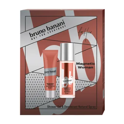 BRUNO BANANI MAGNETIC WOMAN DEZODORANT ZAPACHOWY SPRAY 75ML + ŻEL POD PRYSZNIC 50ML