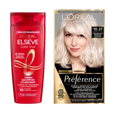 LOREAL SZAMPON DO WŁOSÓW ELSEVE COLOR VIVE + FARBA DO WŁOSÓW PREFERENCE