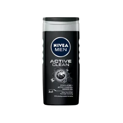 NIVEA MEN ACITVE CLEAN ŻEL POD PRYSZNIC DO MYCIA TWARZY CIAŁA I WŁOSÓW 250ML