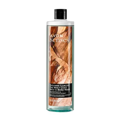 AVON SENSES EXTREME LIMITS FOR MEN 2W1 ŻEL DO MYCIA CIAŁA I WŁOSÓW DLA MĘŻCZYZN 500ML