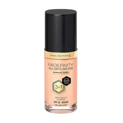 MAX FACTOR FACEFINITY ALL DAY FLAWLESS 3IN1 WEGAŃSKI PODKŁAD C40 LIGHT IVORY 30ML