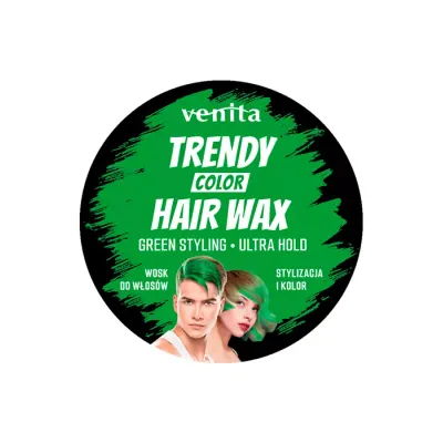 VENITA TRENDY COLOR HAIR WAX WOSK KOLORYZUJĄCO - STYLIZUJĄCY DO WŁOSÓW GREEN 75G