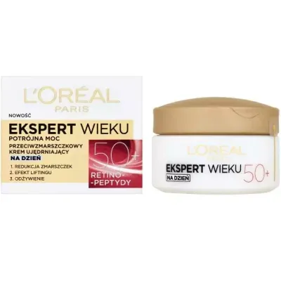 LOREAL EKSPERT WIEKU PRZECIWZMARSZCZKOWY KREM UJĘDRNIAJĄCY NA DZIEŃ 50+ 50ML