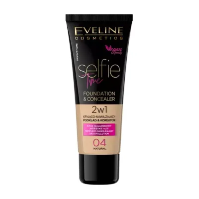 EVELINE SELFIE TIME KRYJĄCO-NAWILŻAJĄCY PODKŁAD I KOREKTOR 04 NATURAL 30ML