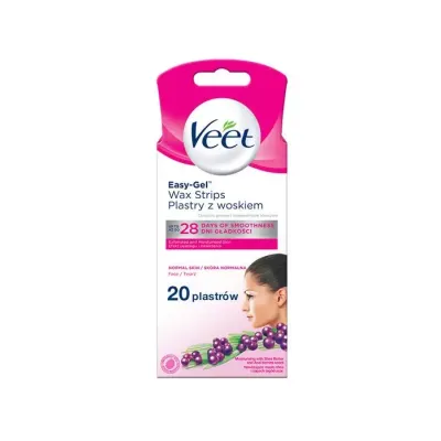 VEET EASY-GEL PLASTRY Z WOSKIEM DO DEPILACJI TWARZY DO SKÓRY NORMALNEJ 20 SZTUK