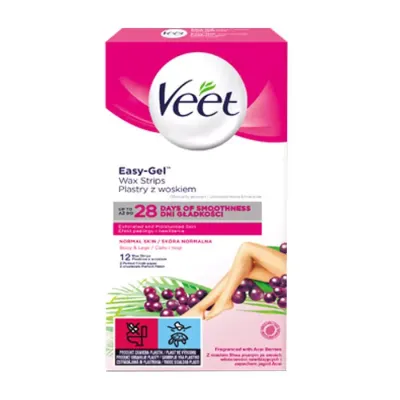 VEET EASY-GEL PLASTRY Z WOSKIEM DO DEPILACJI SKÓRY NORMALNEJ 12 SZTUK