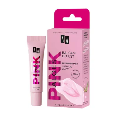 AA PINK ALOES REGENERUJĄCY BALSAM DO UST NATURAL GLOW 10G