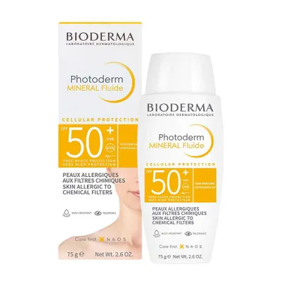 Bioderma Photoderm Mineral Fluide fluid mineralny SPF50+ do skóry wrażliwej i alergicznej 75g