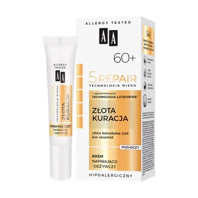 AA 5 REPAIR 60+ ZŁOTA KURACJA NAPINAJĄCO-ODŻYWCZY KREM POD OCZY 15ML