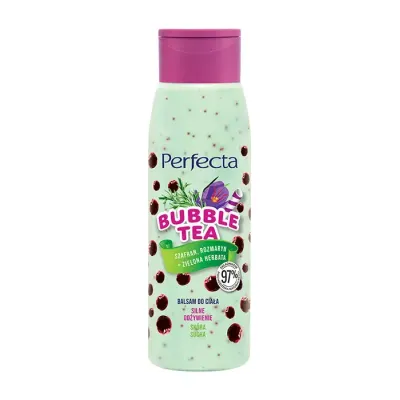 PERFECTA BUBBLE TEA SZAFRAN, ROZMARYN + ZIELONA HERBATA SILNIE ODŻYWIAJĄCY BALSAM DO CIAŁA 400ML