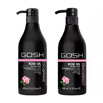 GOSH ROSE OIL ZESTAW KOSMETYKÓW DO PIELĘGNACJI WŁOSÓW SZAMPON 450ML + ODŻYWKA 450ML