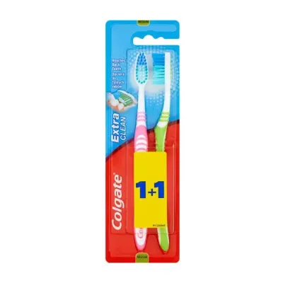 COLGATE EXTRA CLEAN SZCZOTECZKA DO ZĘBÓW MEDIUM 1+1