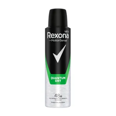 REXONA MEN QUANTUM DRY ANTYPERSPIRANT W AEROZOLU DLA MĘŻCZYZN 150ML