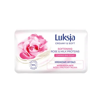 LUKSJA CREAMY & SOFT MYDŁO W KOSTCE RÓŻA I PROTEINY MLEKA 90G