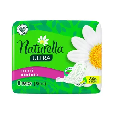 NATURELLA ULTRA MAXI 28 CM PODPASKI HIGIENICZNE ZE SKRZYDEŁKAMI 8 SZTUK