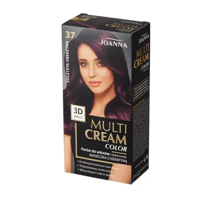 JOANNA MULTI CREAM COLOR FARBA DO WŁOSÓW 37 SOCZYSTA OBERŻYNA