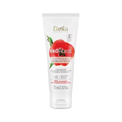 DELIA EKOFLORIST OCZYSZCZAJĄCY PEELING DO TWARZY Z NATURALNYMI GRANULKAMI PEELINGUJĄCYMI 75ML