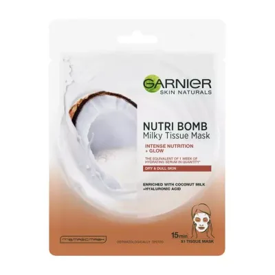 GARNIER NUTRI BOMB INTENSYWNIE ODŻYWCZA MASECZKA NA TKANINIE Z MLEKIEM KOKOSOWYM 28G