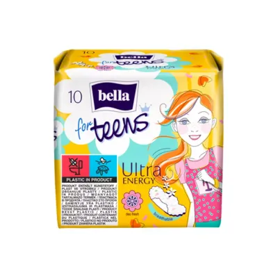 BELLA FOR TEENS ULTRA ENERGY PODPASKI HIGIENICZNE ZE SKRZYDEŁKAMI 10 SZTUK