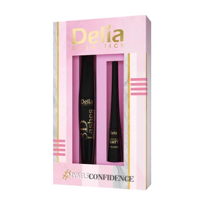 DELIA MYSELF CONFIDENCE ZESTAW DO MAKIJAŻU OCZU TUSZ DO RZĘS + EYELINER