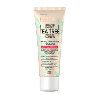 EVELINE COSMETICS BOTANIC EXPERT TEA TREE MATUJĄCY OCHRONNY PODKŁAD ANTYBAKTERYJNY 05 BEIGE 30ML