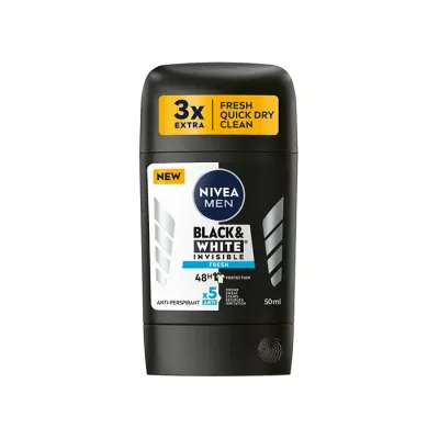 NIVEA MEN BLACK&WHITE INVISIBLE FRESH ANTYPERSPIRANT W SZTYFCIE DLA MĘŻCZYZN 50ML