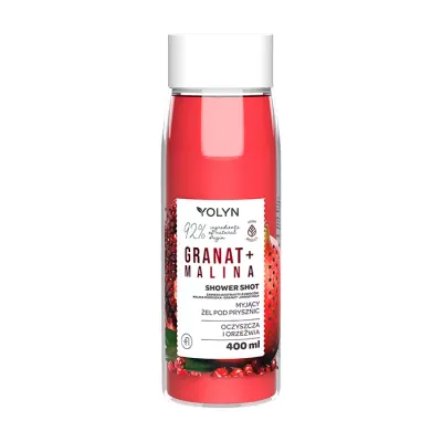 YOLYN SHOWER SHOT WEGAŃSKI ŻEL POD PRYSZNIC GRANAT + MALINA 400ML