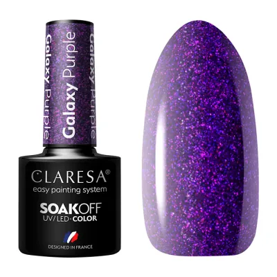 CLARESA SOAK OFF LAKIER HYBRYDOWY GALAXY PURPLE 5ML