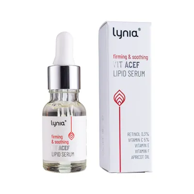 LYNIA UJĘDRNIAJĄCO ŁAGODZĄCE SERUM LIPIDOWE Z WITAMINAMI A C E F 15ML