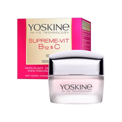 YOSKINE SUPREME-VIT B12 + C NAWILŻAJĄCY KREM PRZECIWZMARSZCZKOWY NA DZIEŃ 50+ 50ML