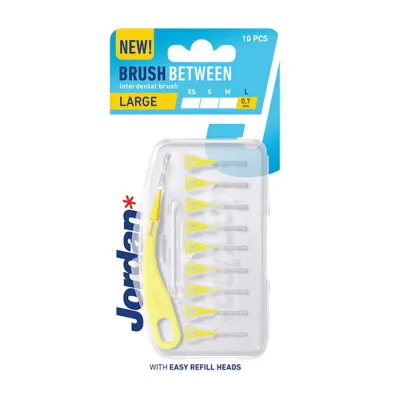 JORDAN BRUSH BETWEEN SZCZOTECZKI MIĘDZYZĘBOWE L 0,7MM 10 SZTUK