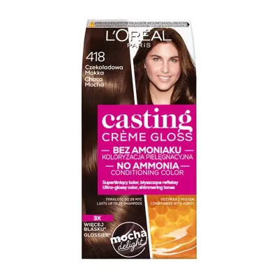 LOREAL CASTING CREME GLOSS FARBA DO WŁOSÓW 418 CZEKOLADOWA MOKKA