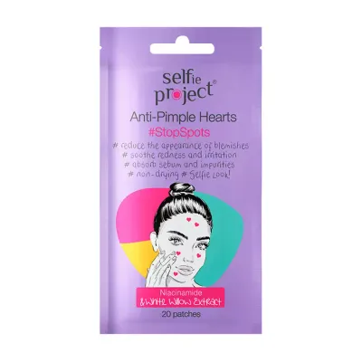 SELFIE PROJECT ANTI - PIMPLE HEART PLASTRY PUNKTOWE NA WYPRYSKI 20 SZTUK