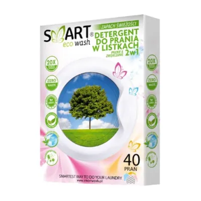 Smart Eco Wash detergent do prania w listkach 2w1 zapach świeżości 40 sztuk