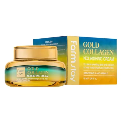 FARMSTAY GOLD COLLAGEN ODŻYWCZY KREM DO TWARZY ZE ZŁOTEM I KOLAGENEM 55ML