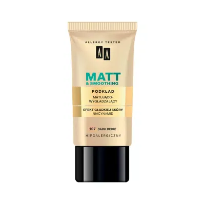 AA MATT & SMOOTHING PODKŁAD MATUJĄCO-WYGŁADZAJĄCY 107 DARK BEIGE 30ML