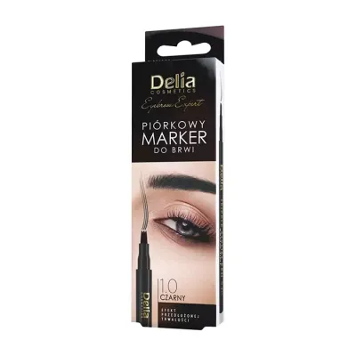 DELIA EYEBROW EXPERT PIÓRKOWY MARKER DO BRWI 1.0 CZARNY