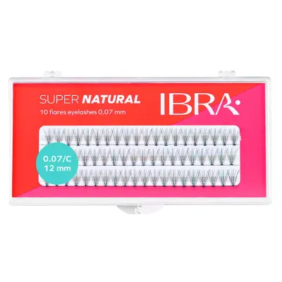 IBRA SZTUCZNE RZĘSY NATURALS KĘPKI C0,07 12MM